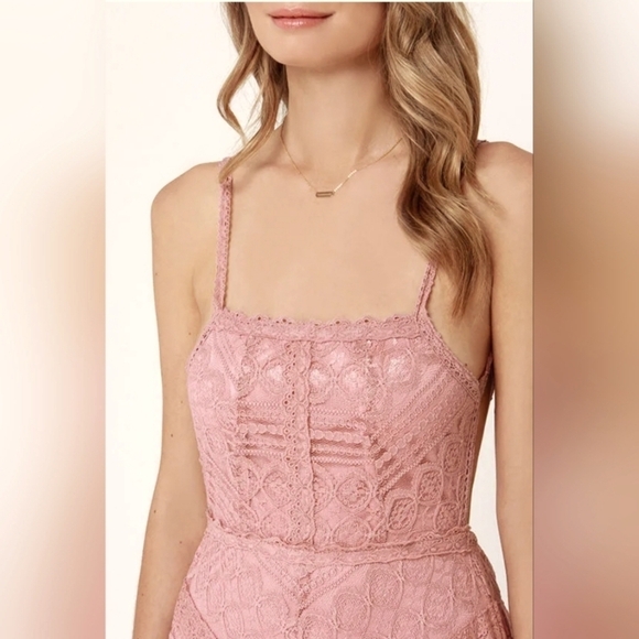 Lulus Beneath the Garden Arbor Dusty Rose Lace Maxi Dress Size Small - Picture 3 of 16
